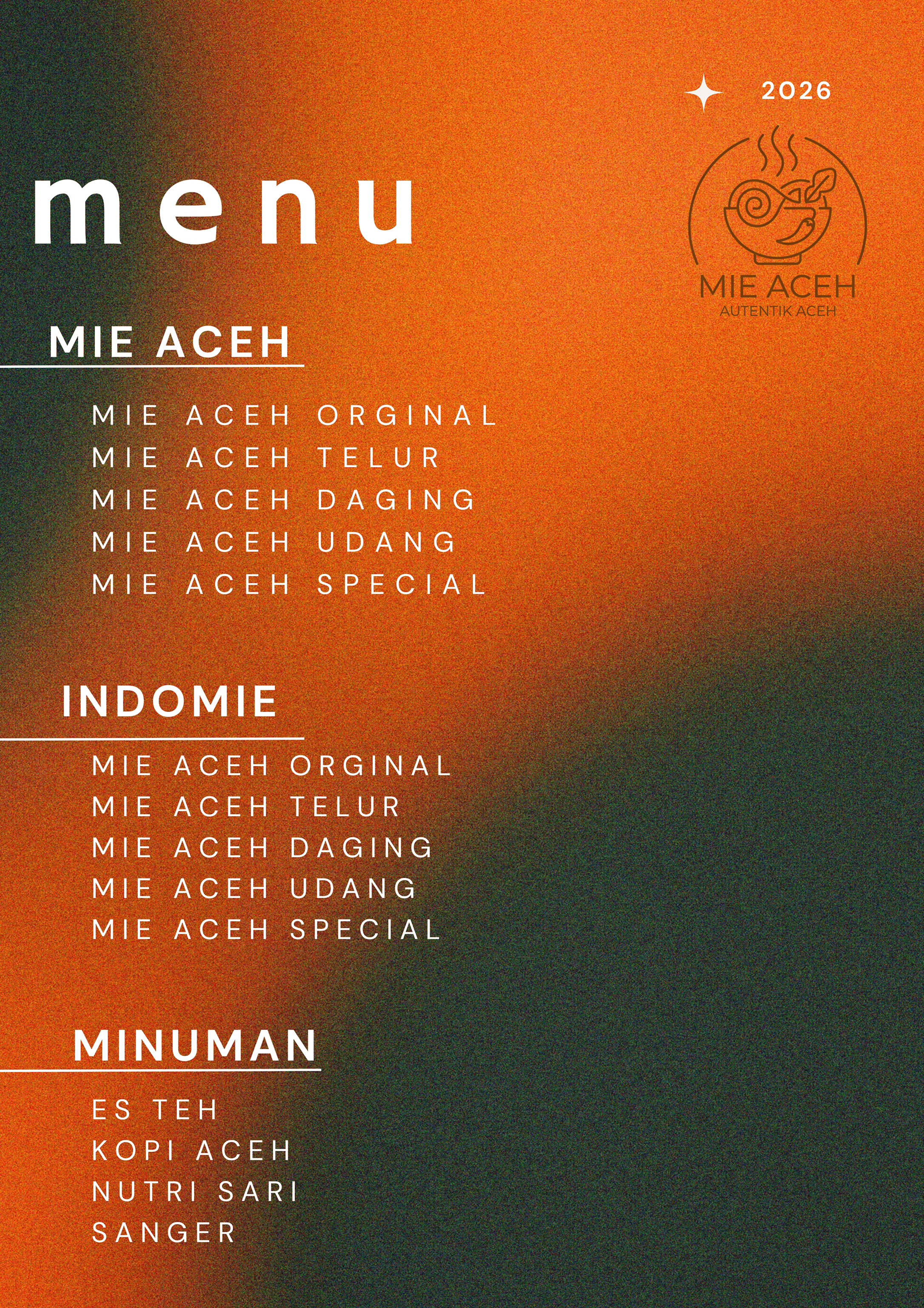 Daftar Menu Mie Aceh Bali